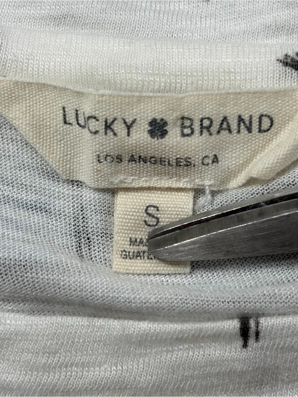 Lucky Brand Palm Tree White Lightweight Tee (S) - Picture 3 of 6